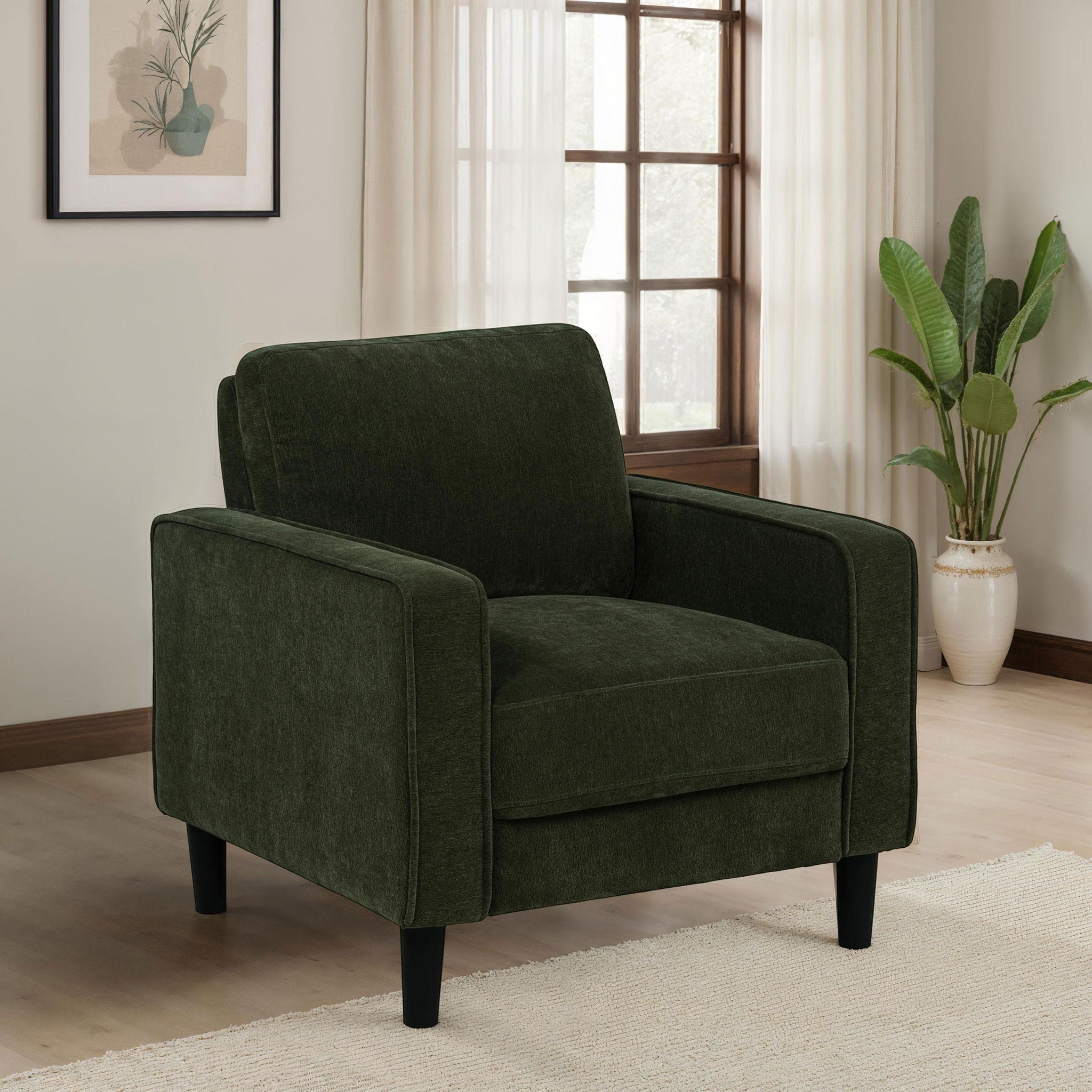 Ruth Fabric Upholstered Track Arm Accent Chair Matcha Green - Atlantic Fine Furniture Melbourne FL