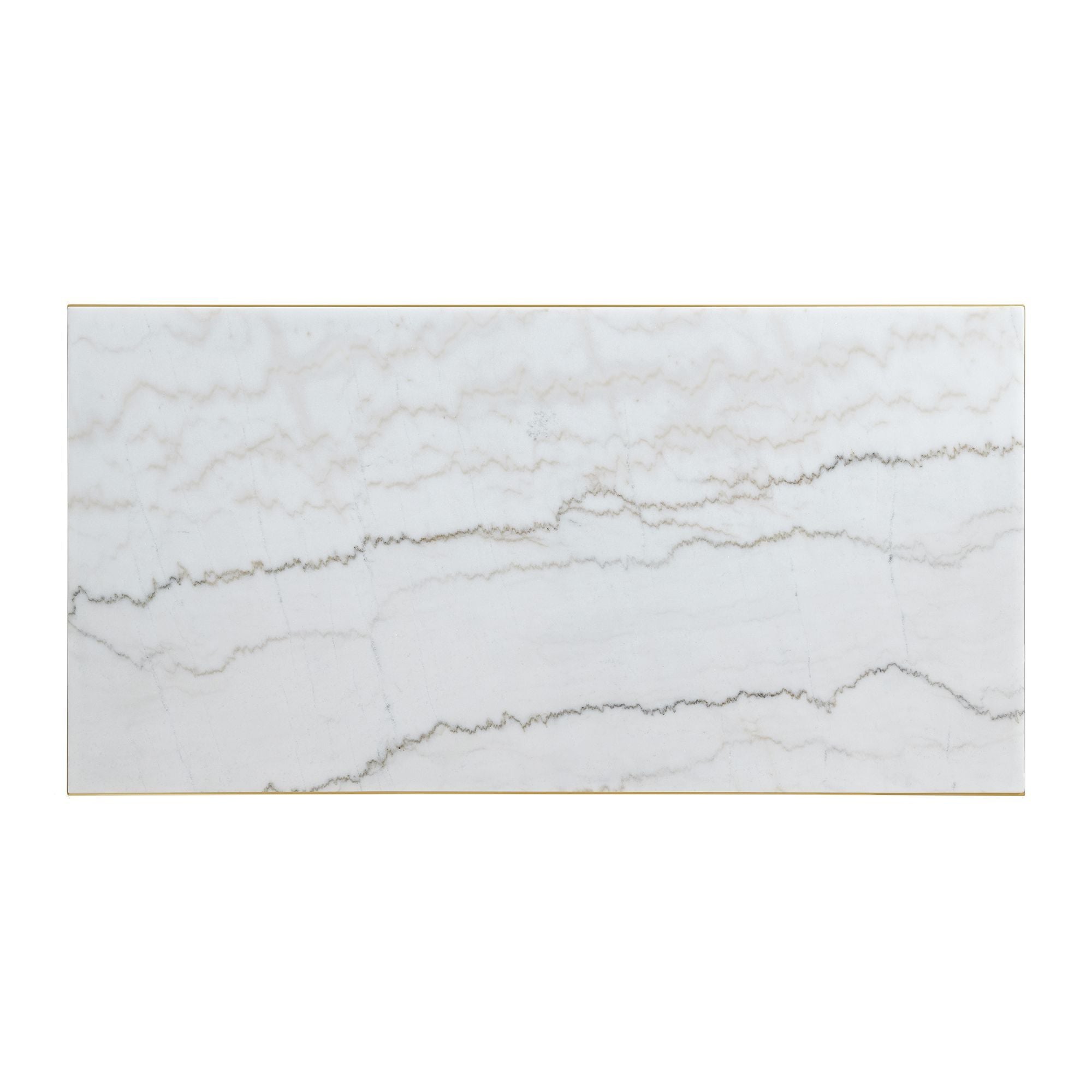 Riko - Rectangular Coffee Table With Metal Leg - Gold