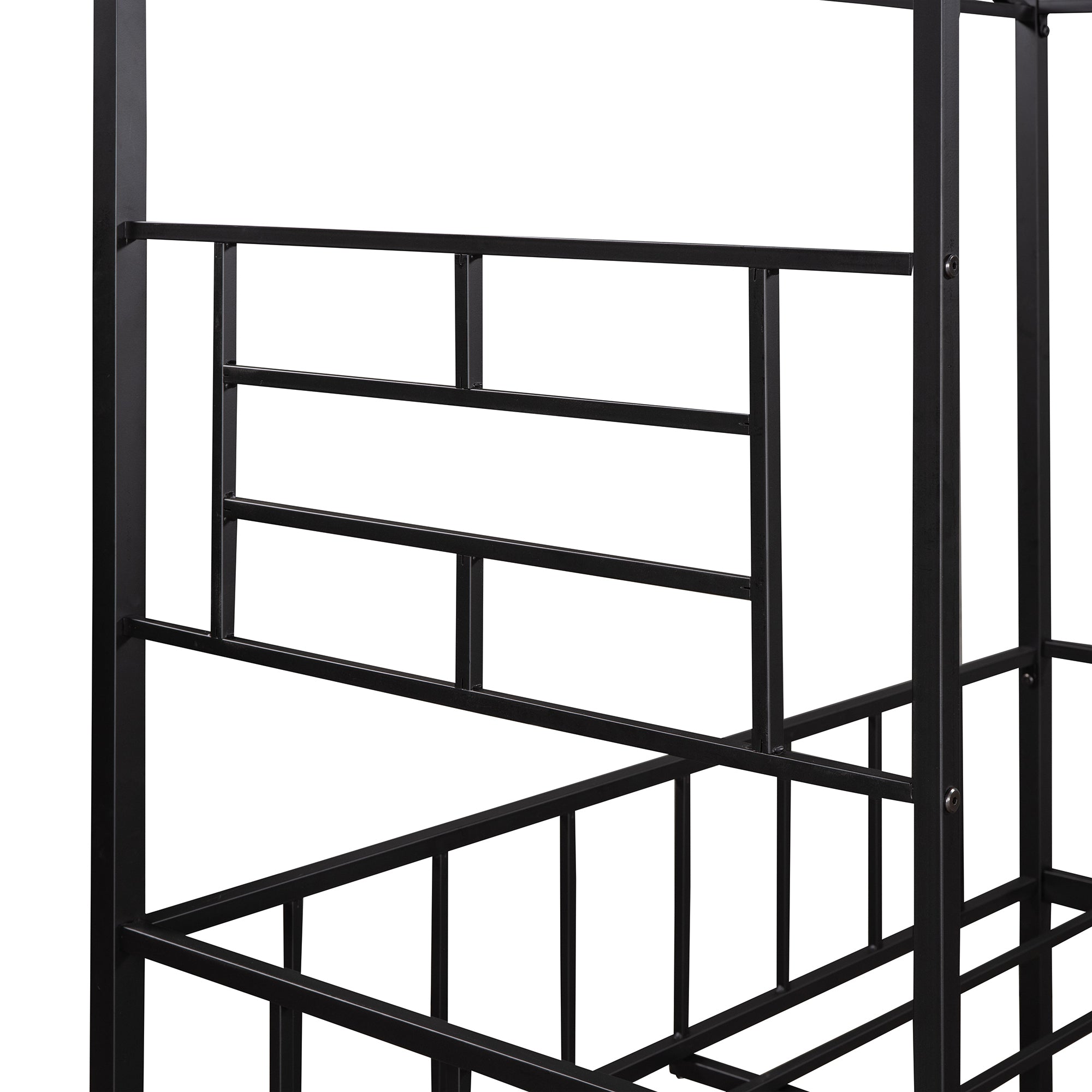 Metal House Bed Frame Full Size with Slatted Support No Box Spring Needed Black - Atlantic Fine Furniture Melbourne FL