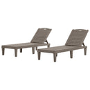 2 Piece Outdoor Chaise Lounges With Adjustable Backrest