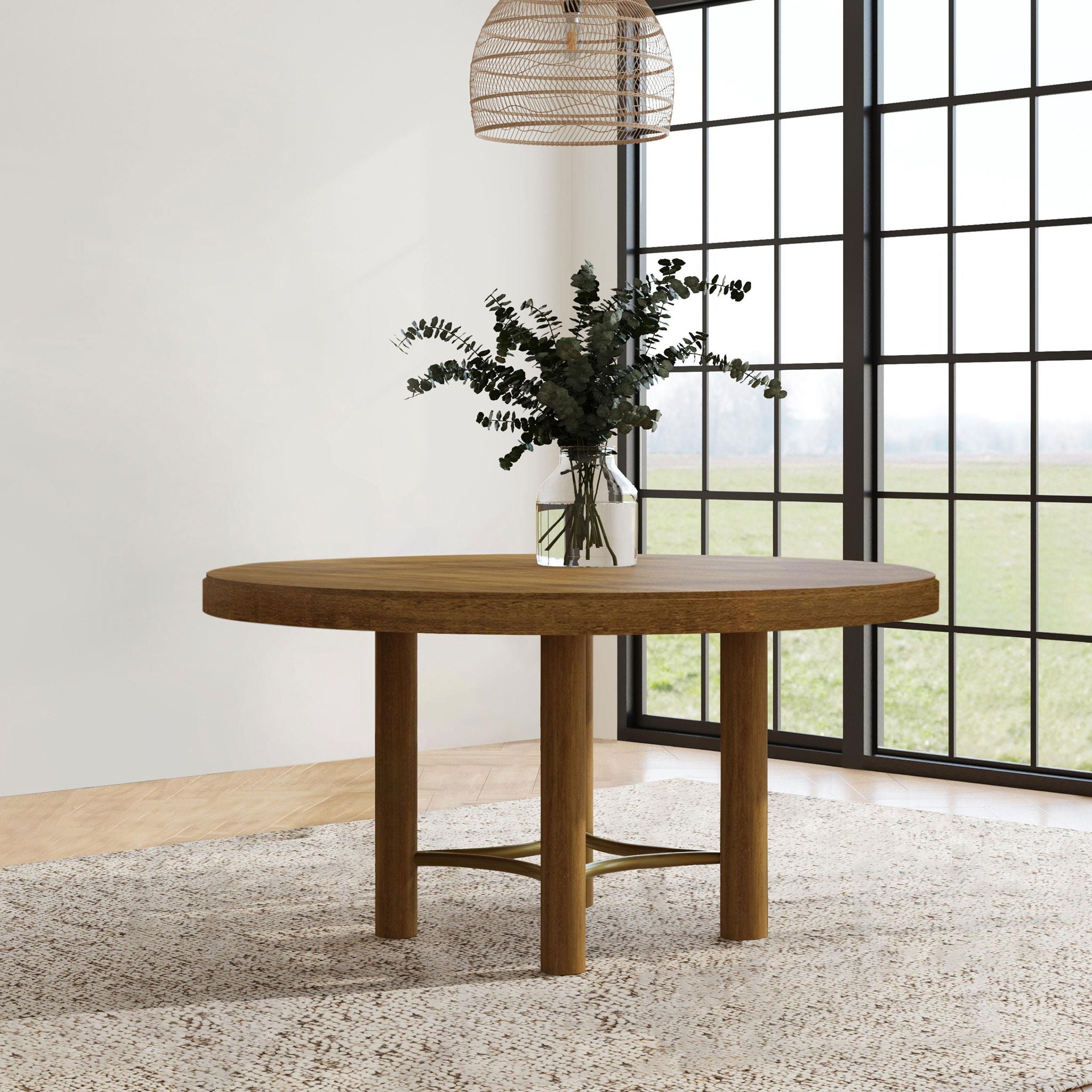 Arini 60-inch Round Wood Dining Room Table Sand Wash