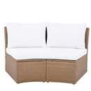 10 Piece Outdoor Sectional Half Round Patio Rattan Sofa Set