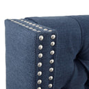 Transitional Upholstery Headboard With Tufted Buttons And Nailhead Trim