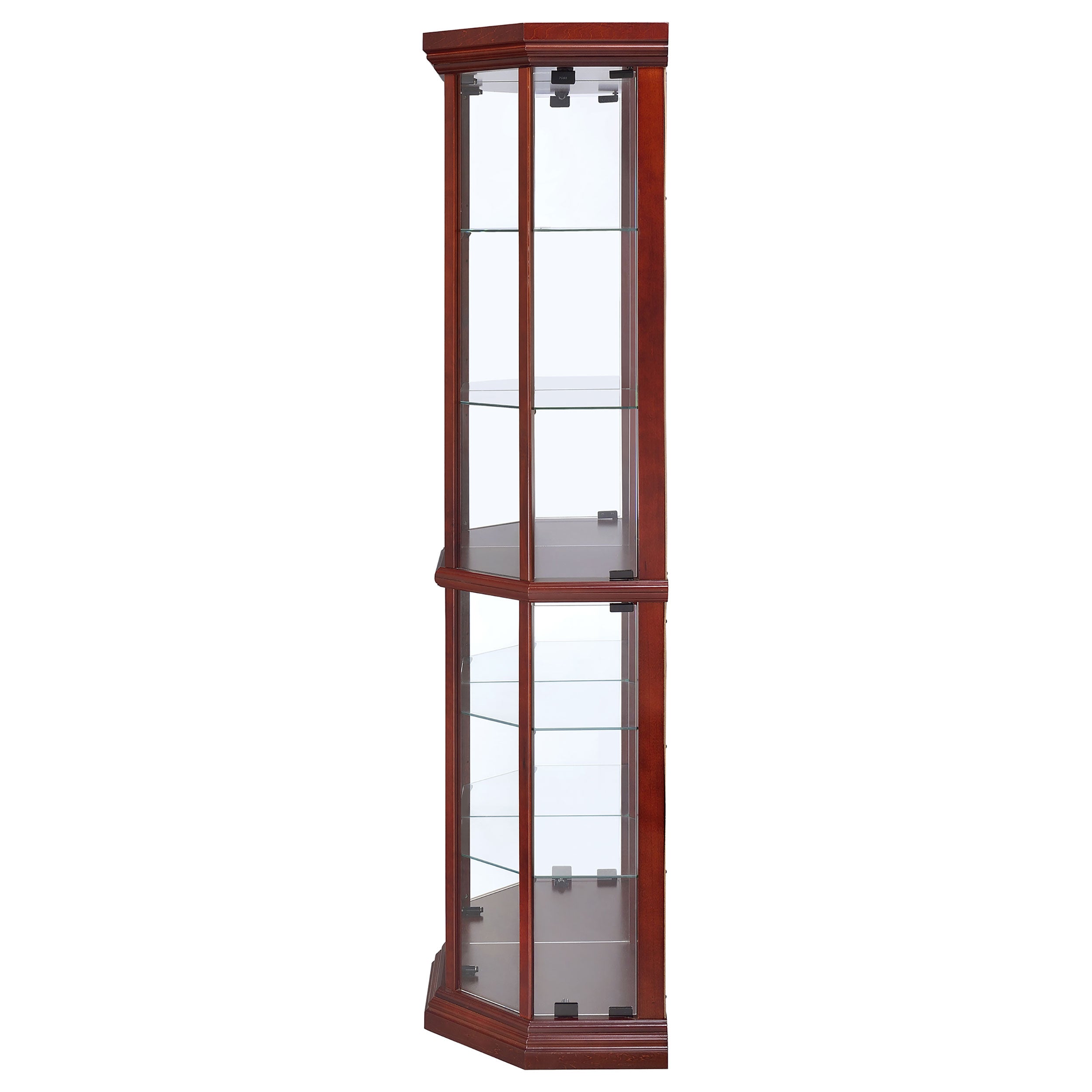 Appledale 6-shelf Corner Curio Display Cabinet Medium Brown — view 5