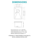 12" Undermount Kitchen Sink, Deep Single Bowl - Brushed Nickel