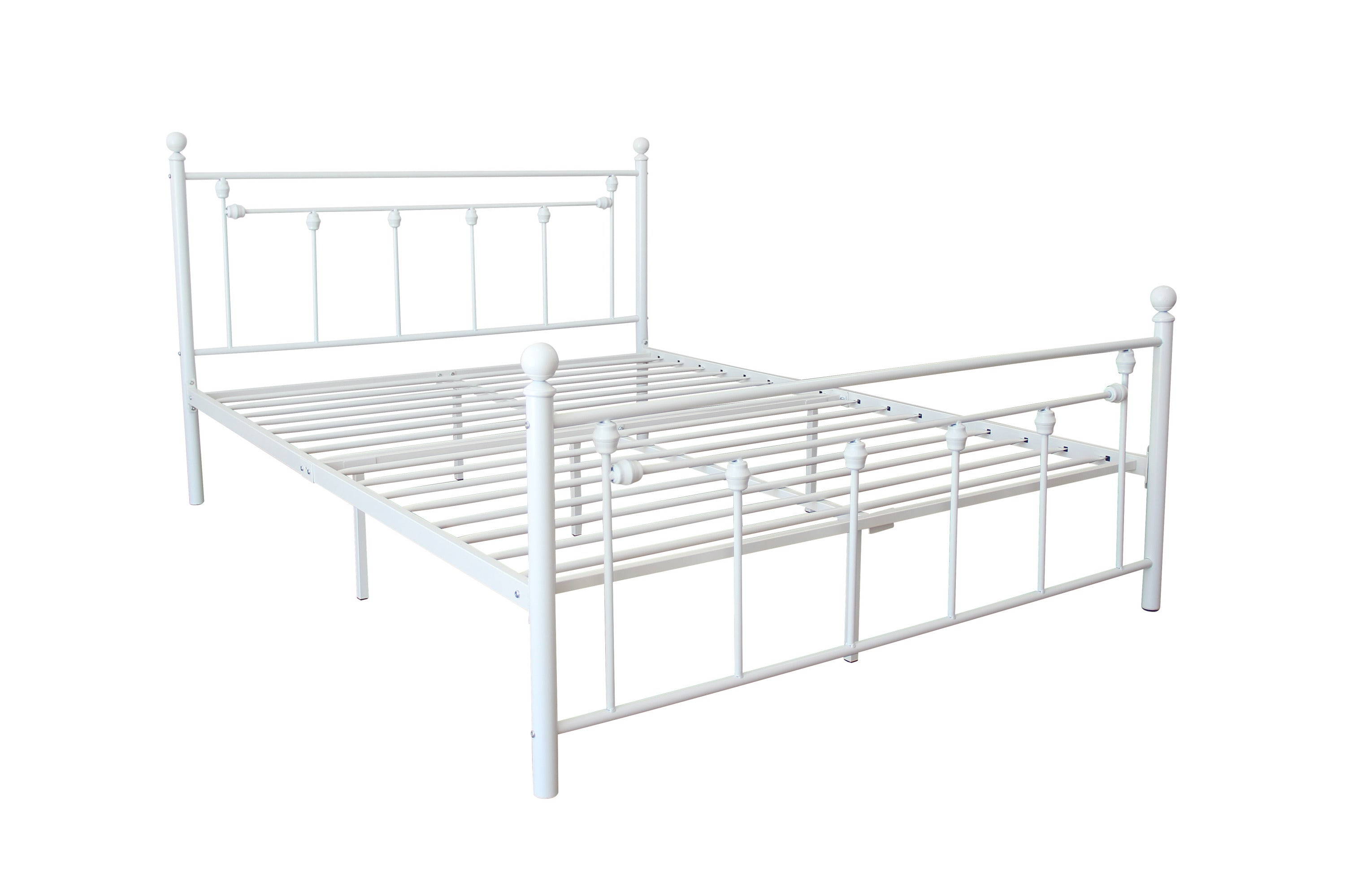 Queen Size Metal Bed Frame with Headboard and Footboard (White) - Atlantic Fine Furniture Melbourne FL