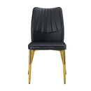 Medieval Modern Dining Chairs With Cushions And Metal Legs Material (Set of 4) - Black