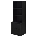 Multifunctional Bookcase With Three Open Shelves, 2 Drawers, Dual USB Charging Outlet