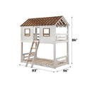 Inara - Twin Over Twin Bunk Bed - White & Rustic Oak