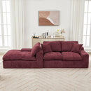 Cloud Sectional Sofa With Double Layer Cushion And Side Pockets, Free-Combined