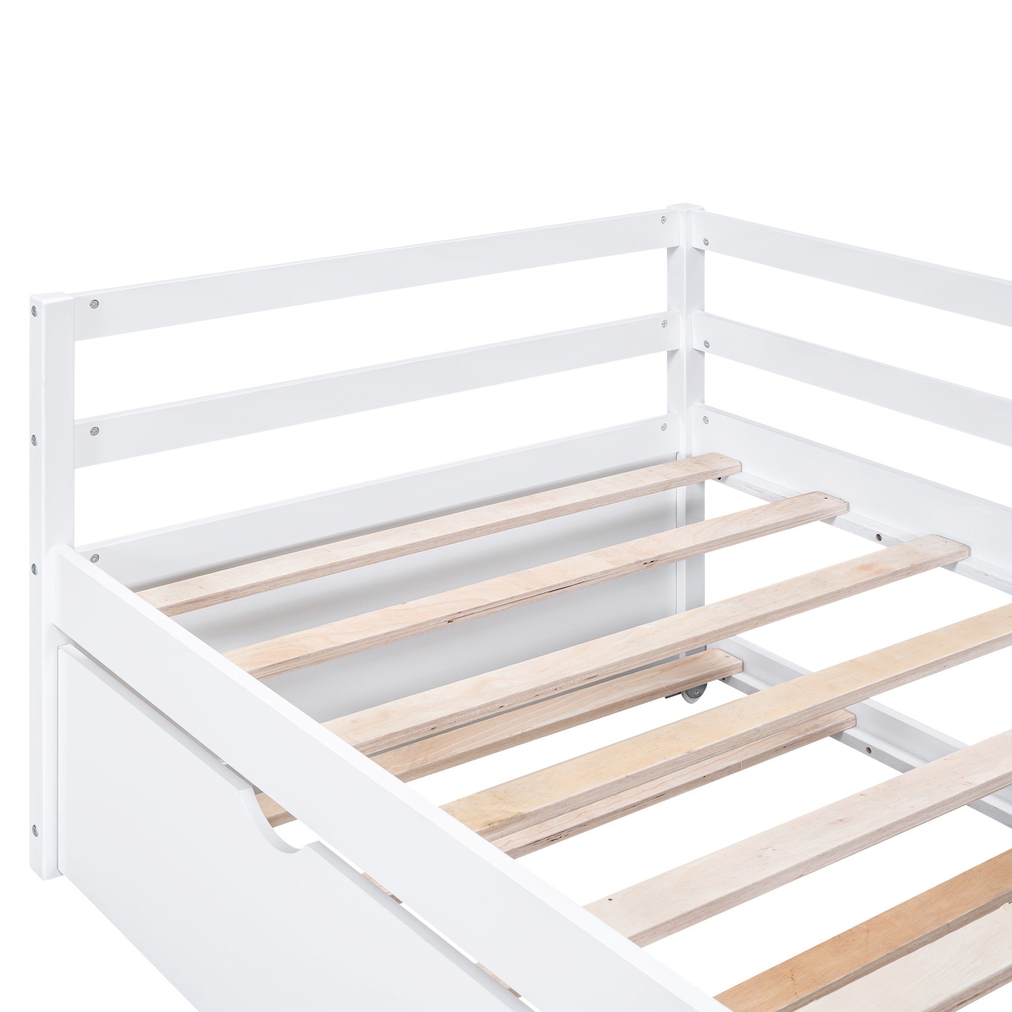 Twin Size Wood Daybed with Twin Size Trundle, White - Atlantic Fine Furniture Melbourne FL