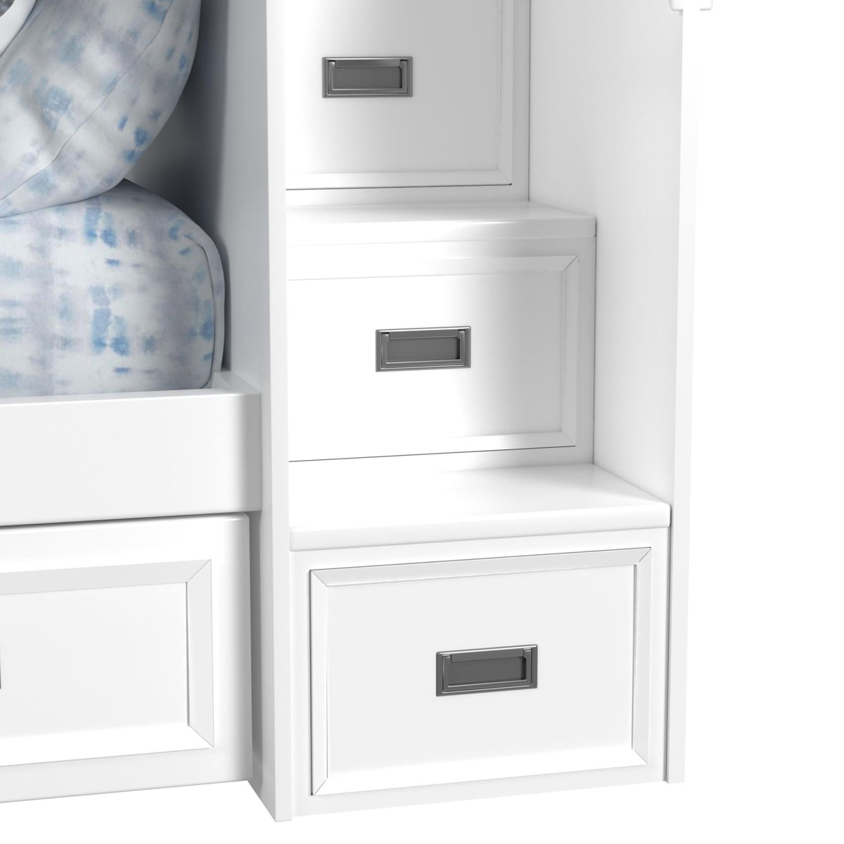 Hampton Kids Bunk With Staircase And Trundle Bedroom Set in Black by Elements International, view 14