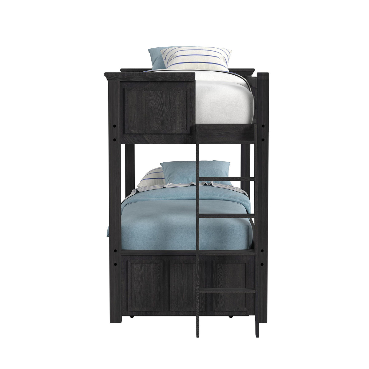 Hampton Kids Bunk With Ladder And Trundle in Black by Elements International, view 9
