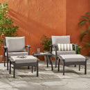 Honolulu - Modern Chat Set of 5 With Wicker - Gray / Silver