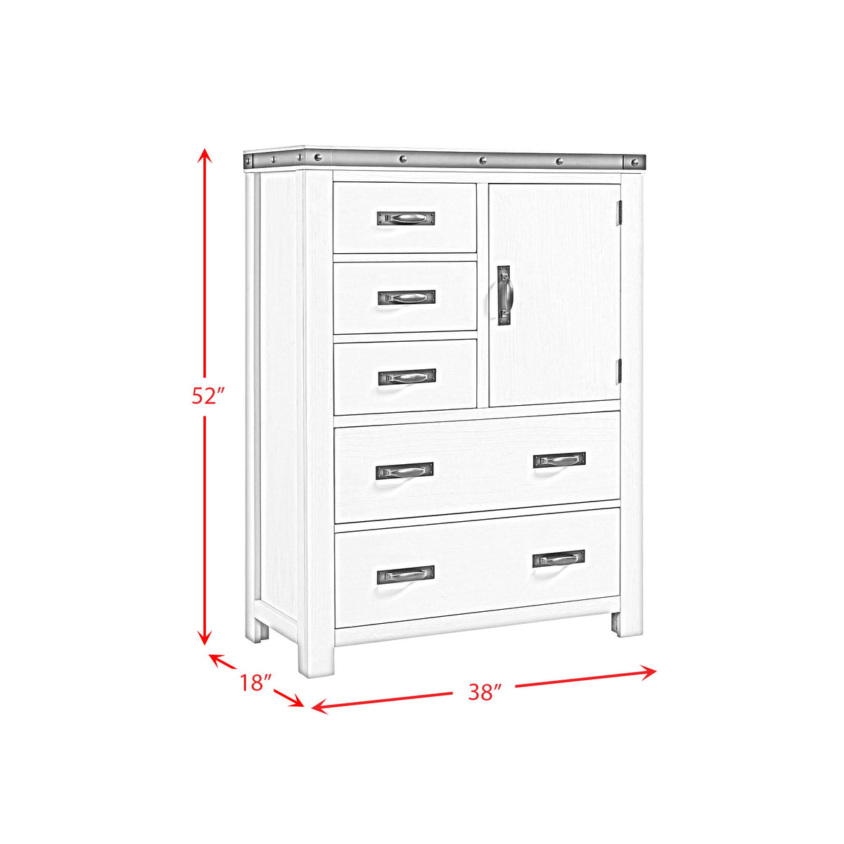 Wade Youth Chest in White by Elements International, view 4