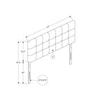 Full Size Bed Headboard Only, Upholstered, Transitional - Gray