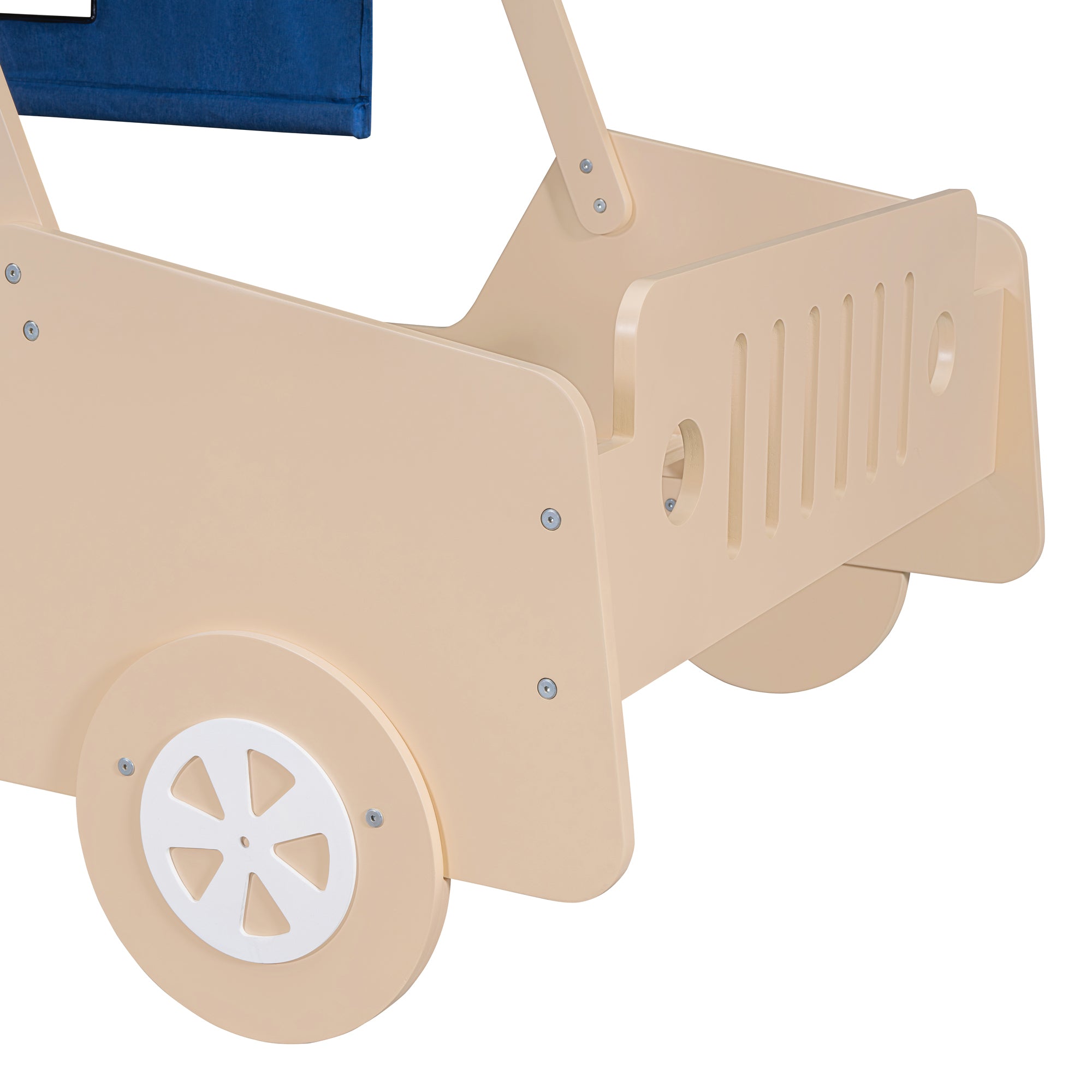 Twin Size Car Shaped Bed with Tents,Natural - Atlantic Fine Furniture Melbourne FL