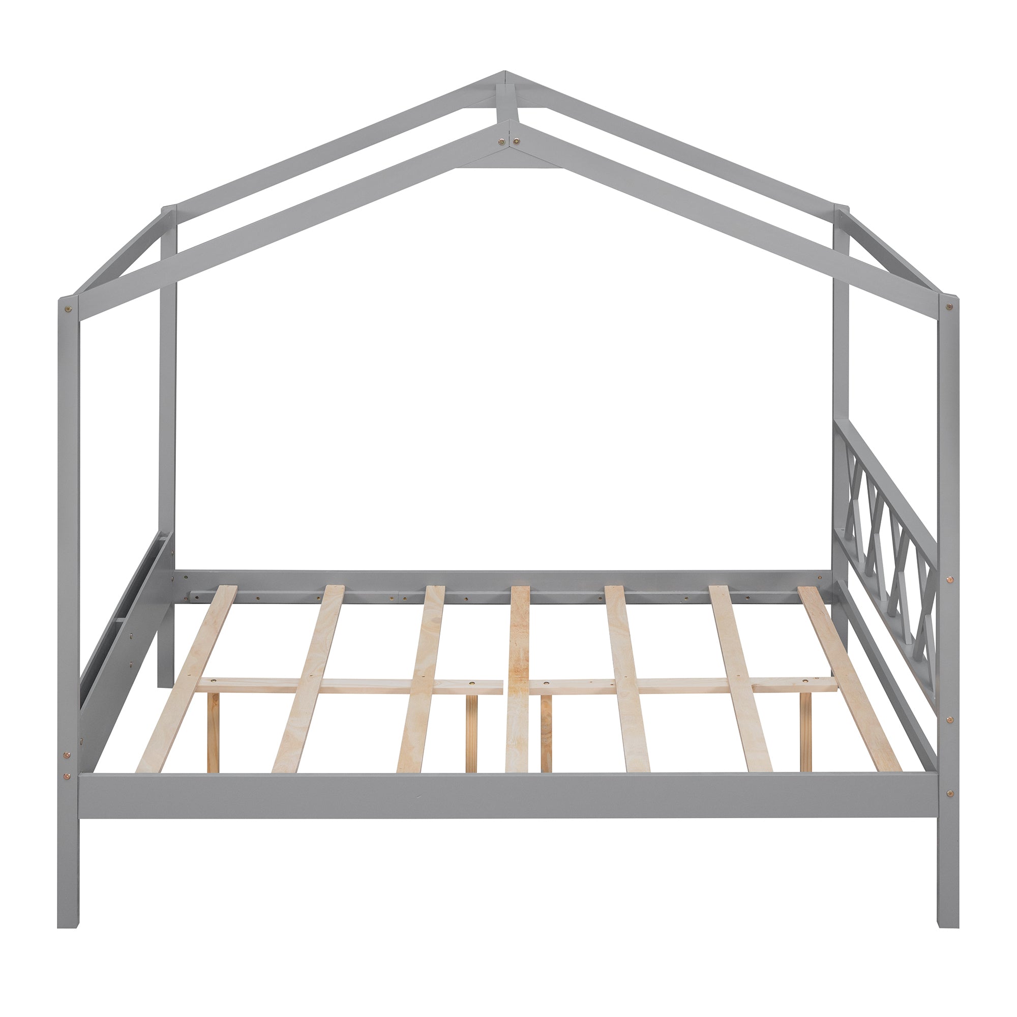 Full Size Wood House Bed with Storage Space, Gray (OLD SKU :LP000002AAE) - Atlantic Fine Furniture Melbourne FL