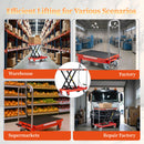 Hydraulic Lift Table Cart 500Lbs Load Red Single Scissor Lift With Non Slip Pads And Wheels - Red / Black