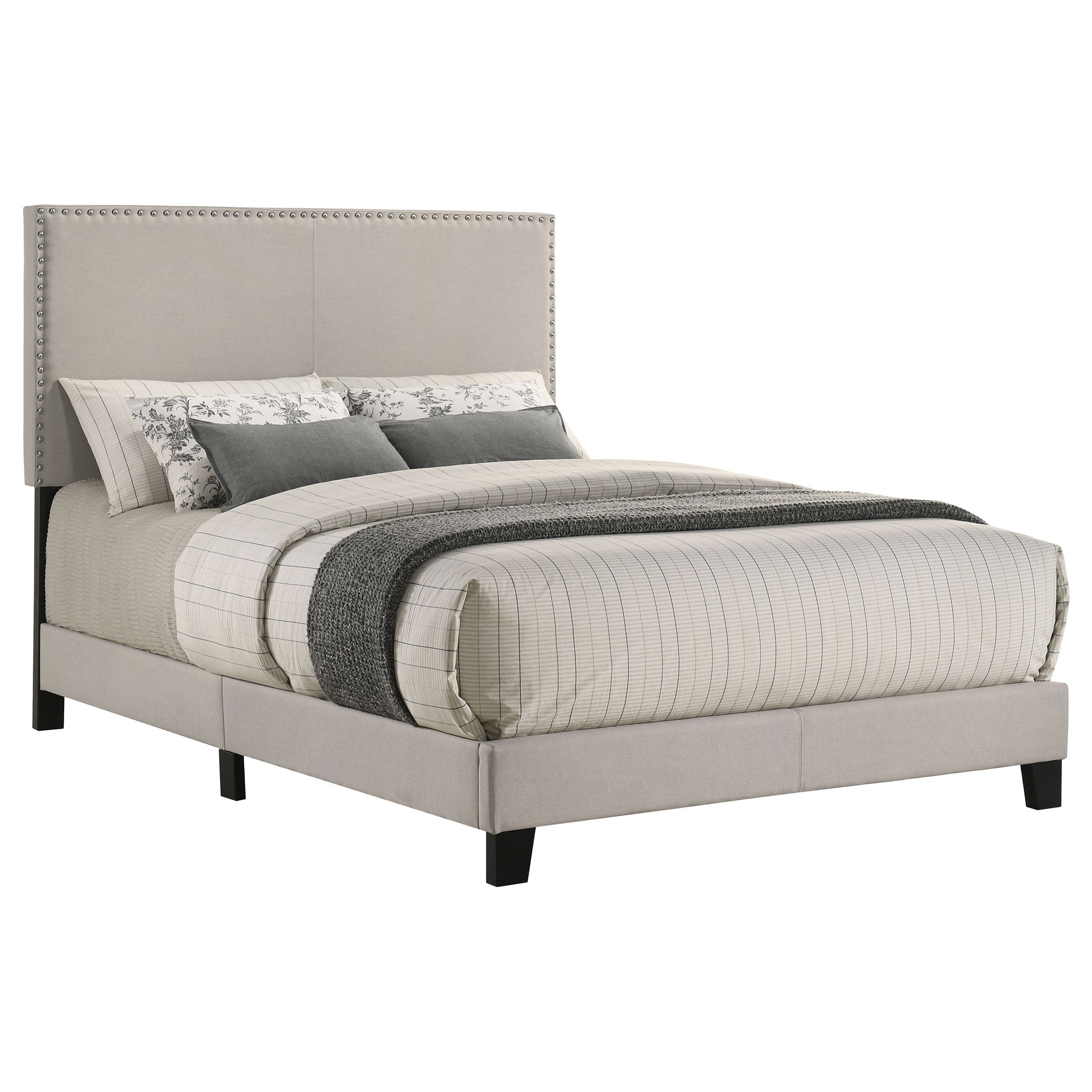 Boyd Upholstered Full Panel Bed Ivory — view 3