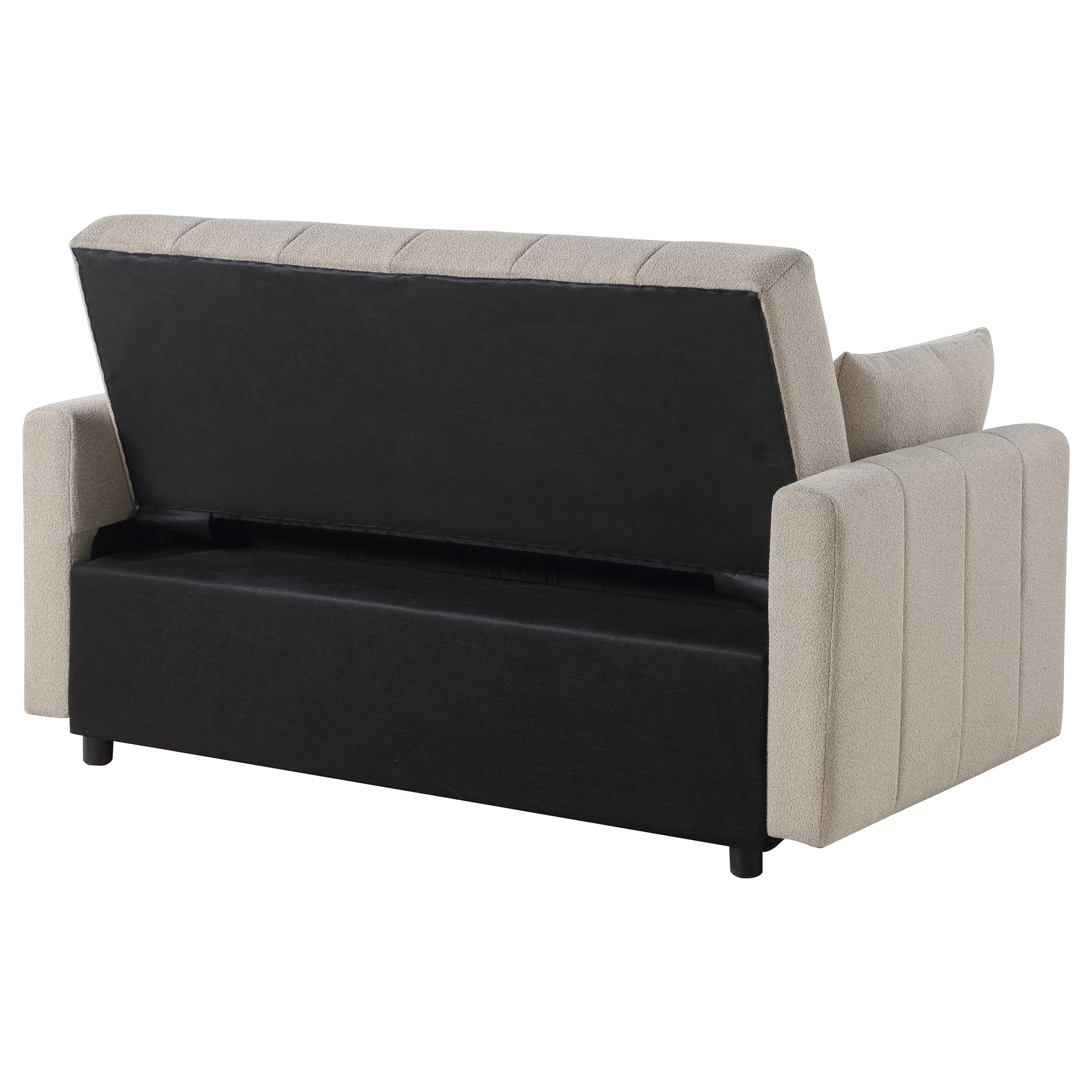 Portland Boucle Upholstered Sleeper Sofa Bed Latte — view 11