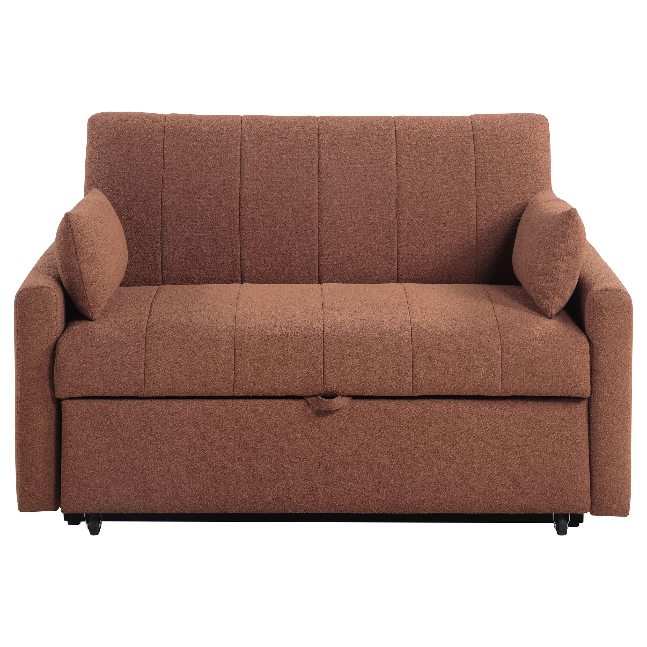 Portland Boucle Upholstered Sleeper Sofa Bed Copper — view 7