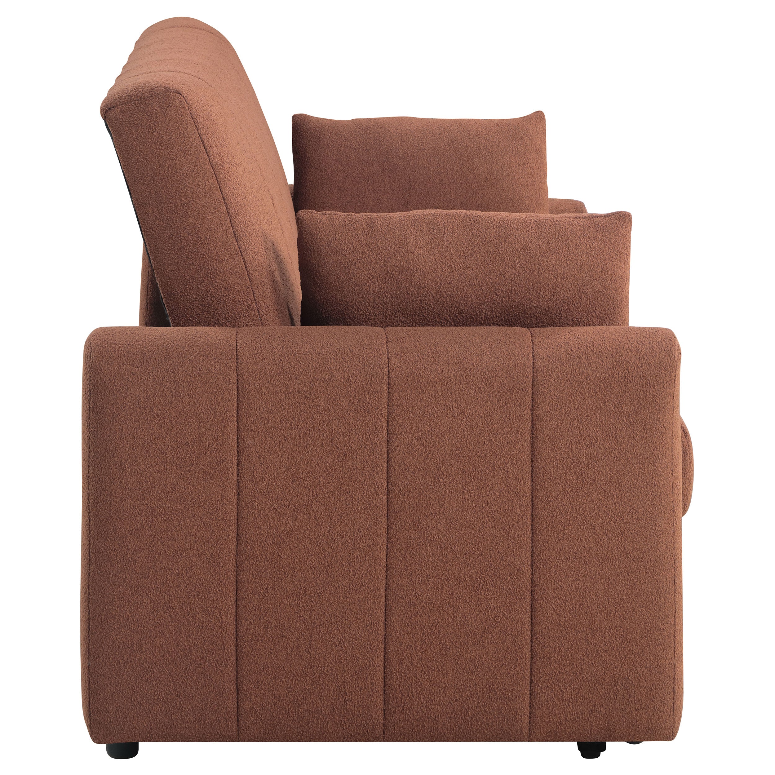 Portland Boucle Upholstered Sleeper Sofa Bed Copper — view 12