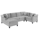 U Shaped Sectional Sofa, Corner Living Room Couch With Built In Cup Holders, Storage, USB Ports