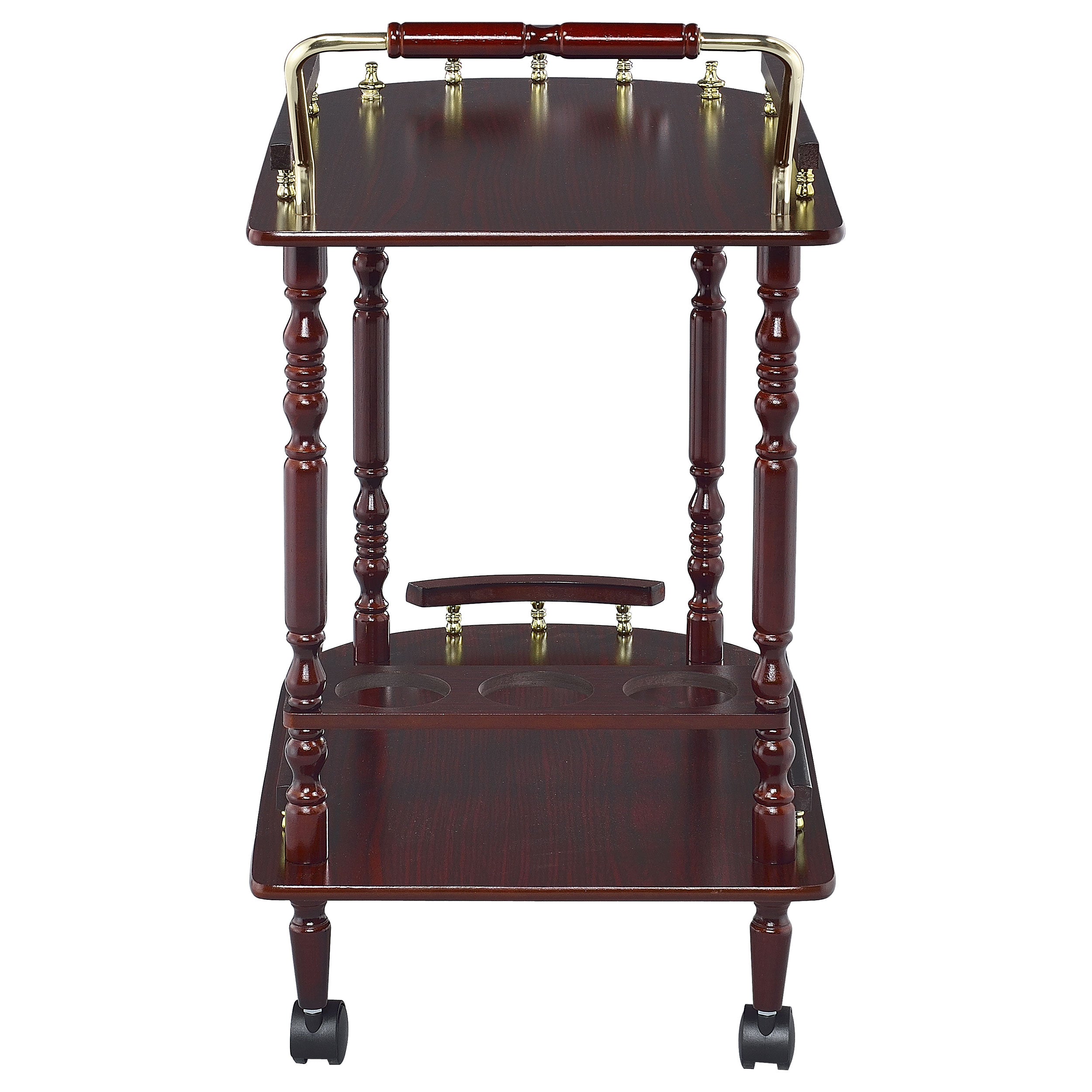 Palmer 2-tier Rectangular Wood Bar Cart Merlot — view 6