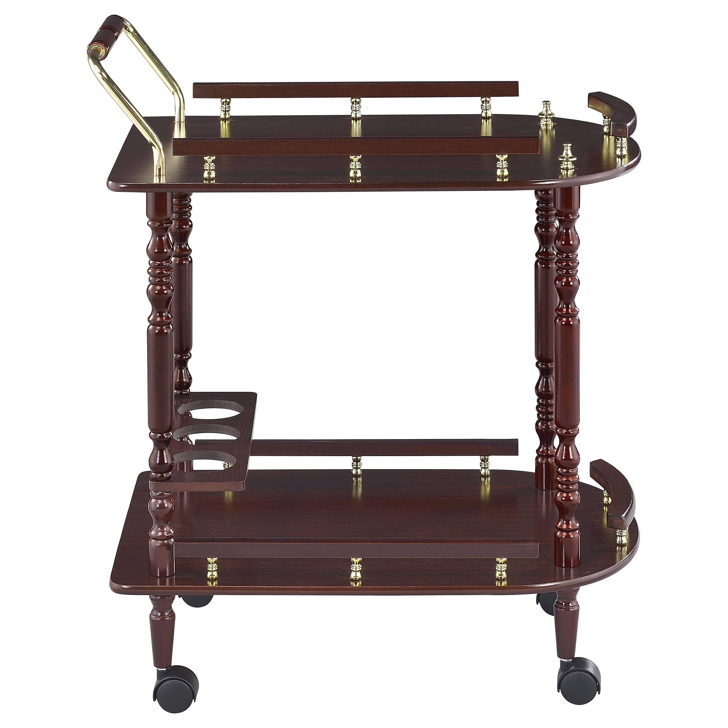 Palmer 2-tier Rectangular Wood Bar Cart Merlot — view 7