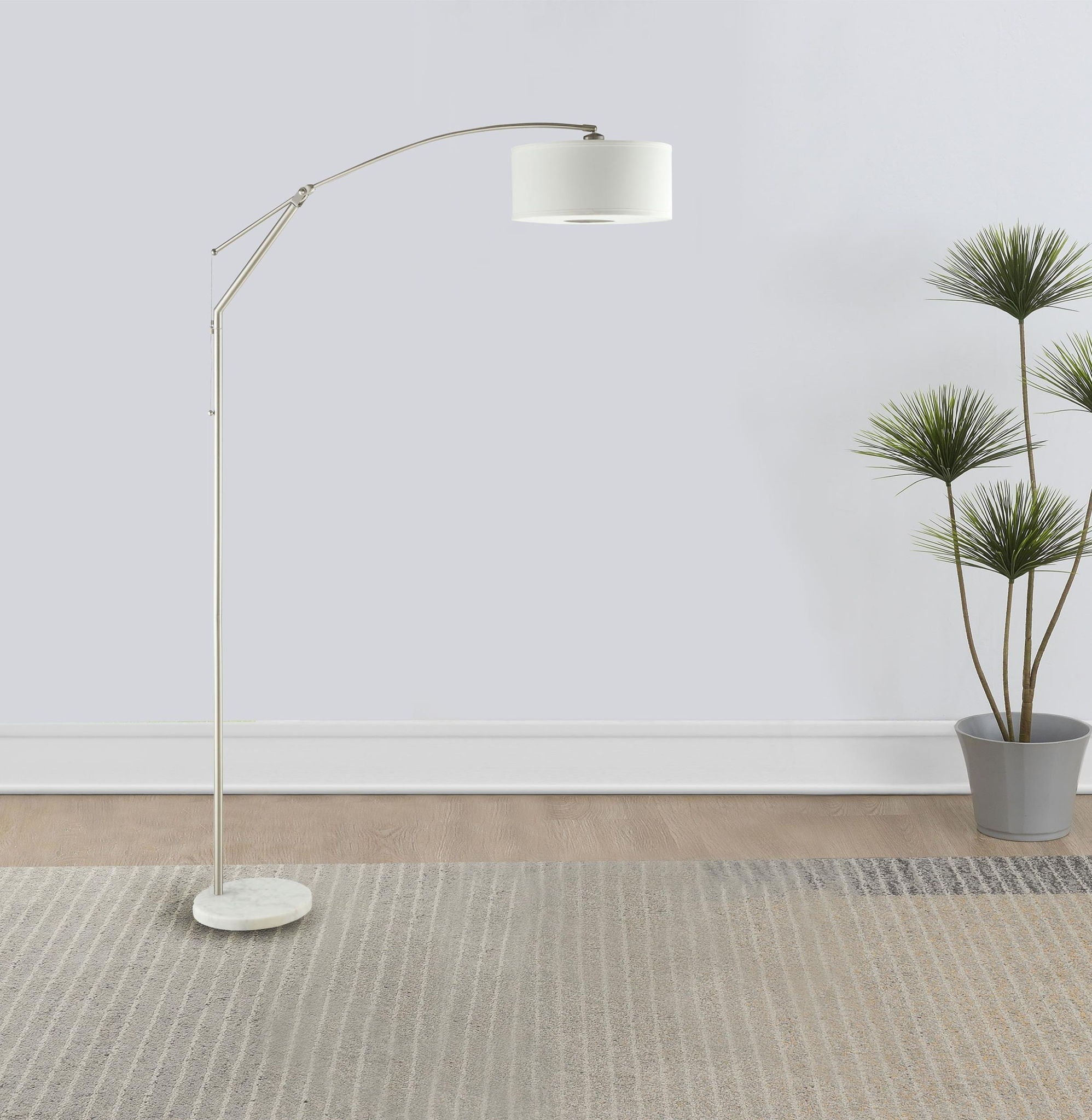 Moniz 81-inch Drum Shade Arc Adjustable Floor Lamp Chrome