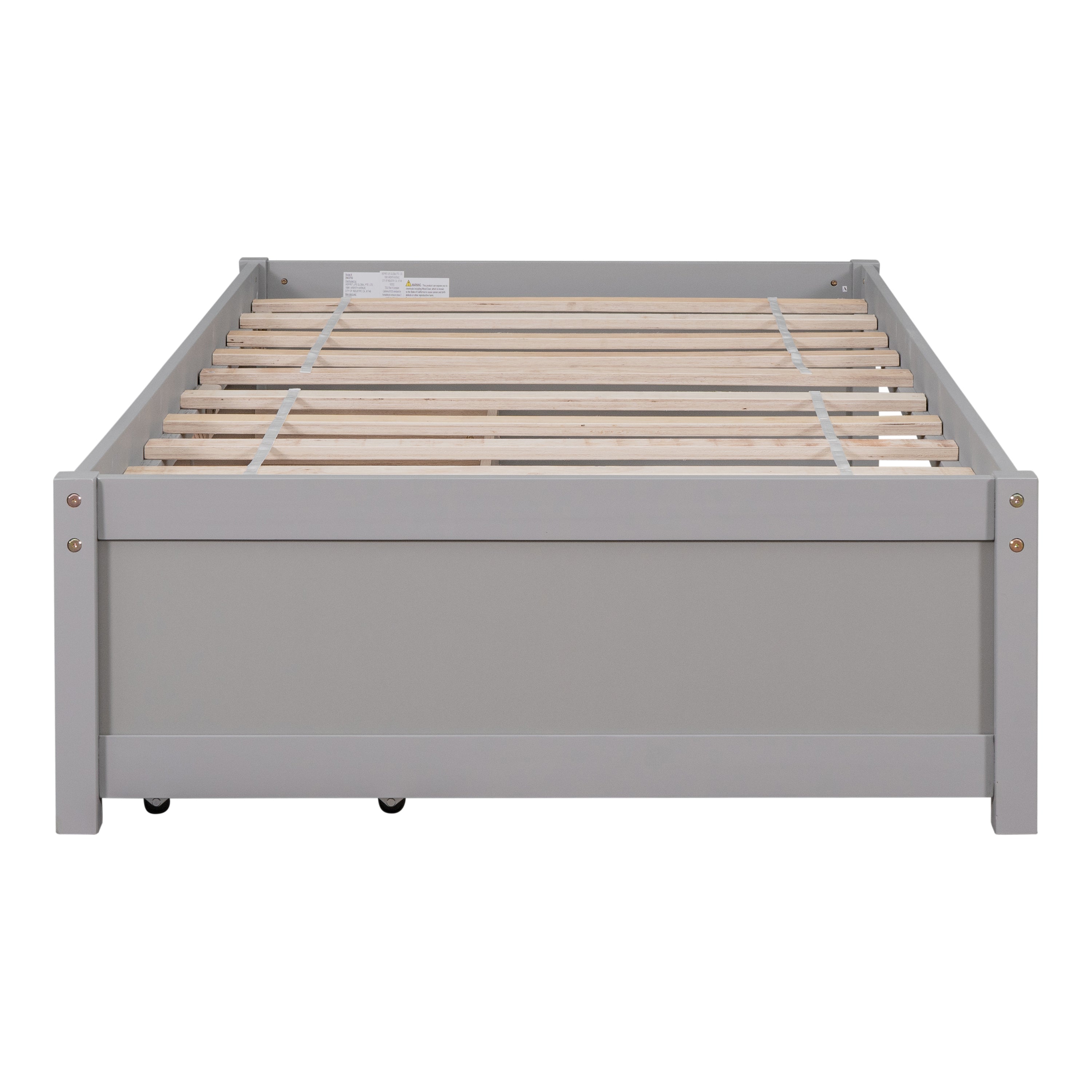 Twin Bed with 2 Drawers, Solid Wood, No Box Spring Needed ,Grey(New SKU:W504P149041)