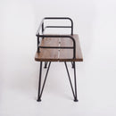 Outdoor Bench With Powder Coated Iron Frame - Teak