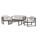 Navan - 4 Pieces Chat Set - Black / Beige