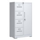 Metal Storage Vertical Filing Cabinet With Lock, 4 Drawers, 1 Door, Steel Construction, School / Office Use