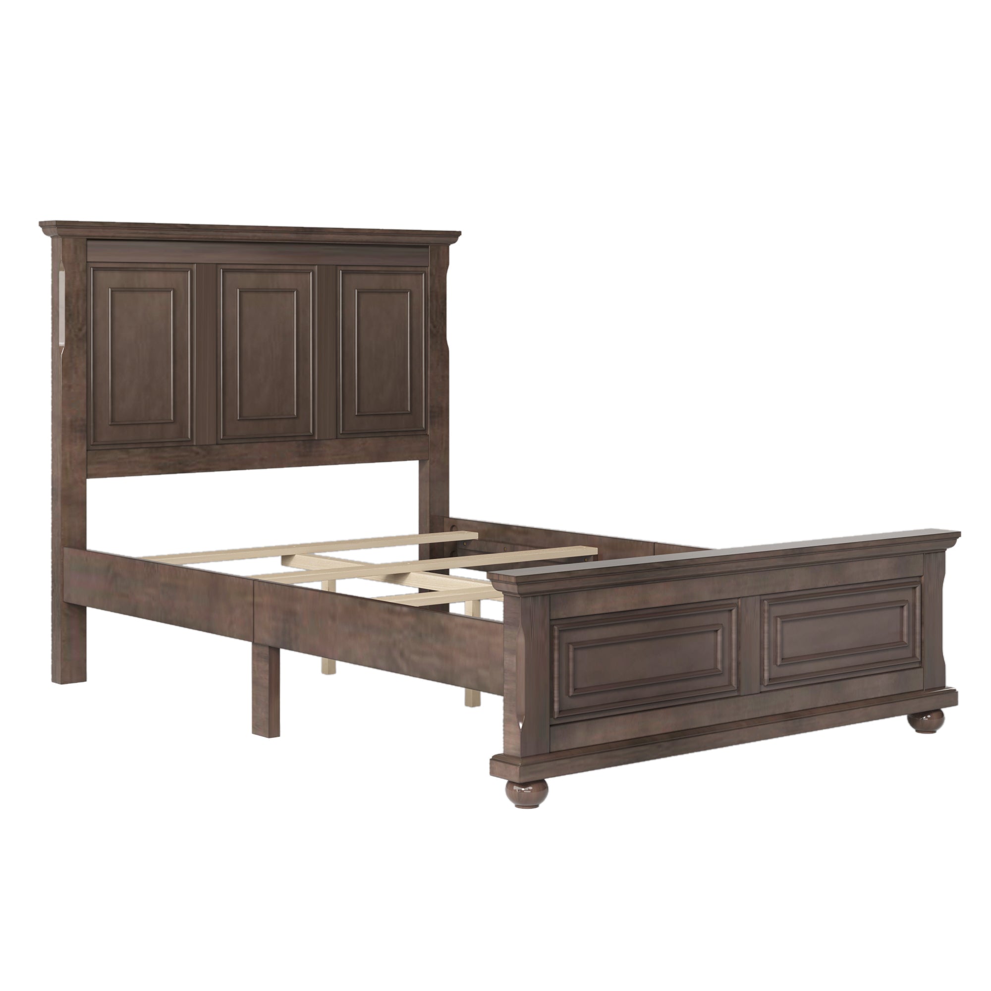 Traditional Town and Country Style Pinewood Vintage Full Bed, Rich Brown - Atlantic Fine Furniture Melbourne FL