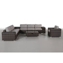 Modern Patio Rattan Sectional Set With Cushions