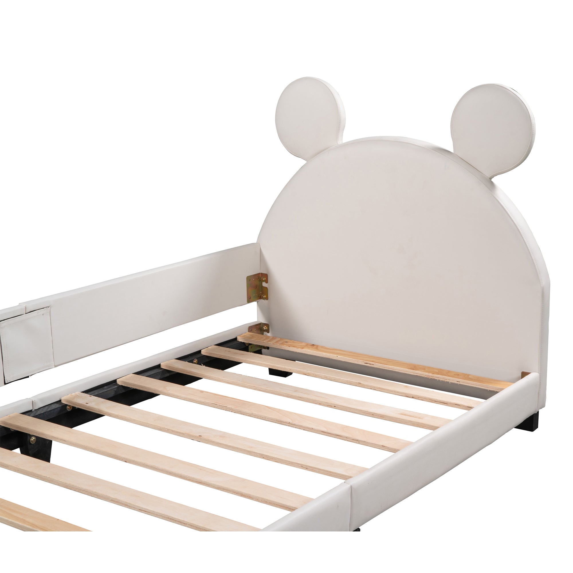 Twin Size Upholstered Daybed with Carton Ears Shaped Headboard, White - Atlantic Fine Furniture Melbourne FL