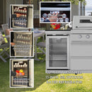 6 Burner 85, 000 Btu Deluxe Gas Outdoor Kitchen Island Grill With Wine Cooler Refrigerator, Rotisserie, Storage Cabinets & Drawers - Silver