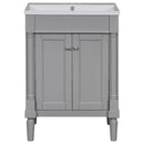 Bathroom Vanity With Top Sink, 2-Tier Modern Bathroom Storage Cabinet