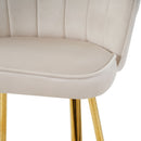 Elegant Shell Shape Velvet Bar Chair (Set of 2)