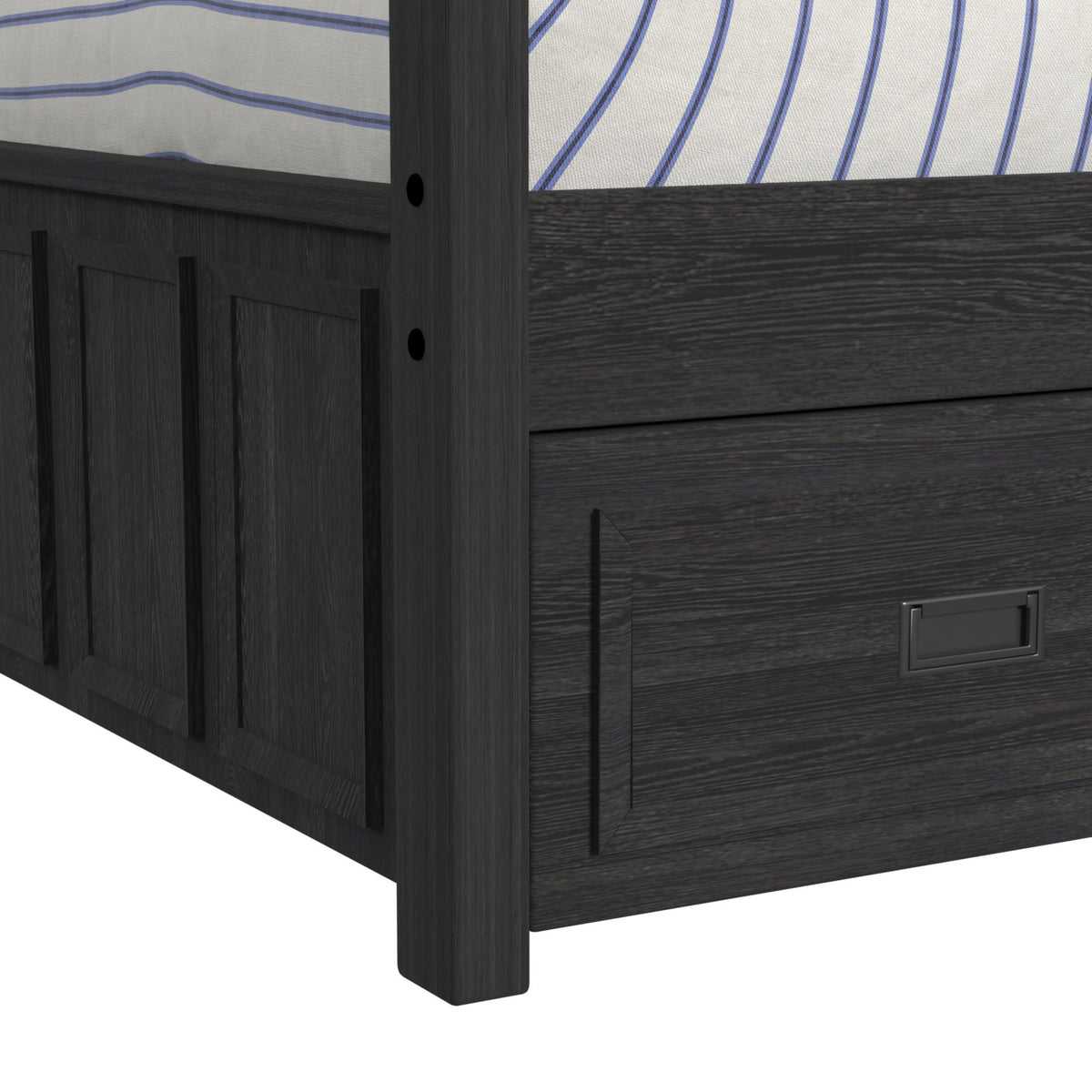 Hampton Kids Bunk With Ladder And Trundle in Black by Elements International, view 11