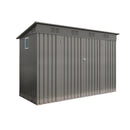 Outdoor Storage Shed 4 X 9 Ft With Sloping Roof And Vents For Garden And Patio - Gray
