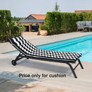 Outdoor Lounge Chairs (Set of 2), Cushion Replacement Patio Funiture Seat Cushion Chaise Lounge Cushion - Black / White