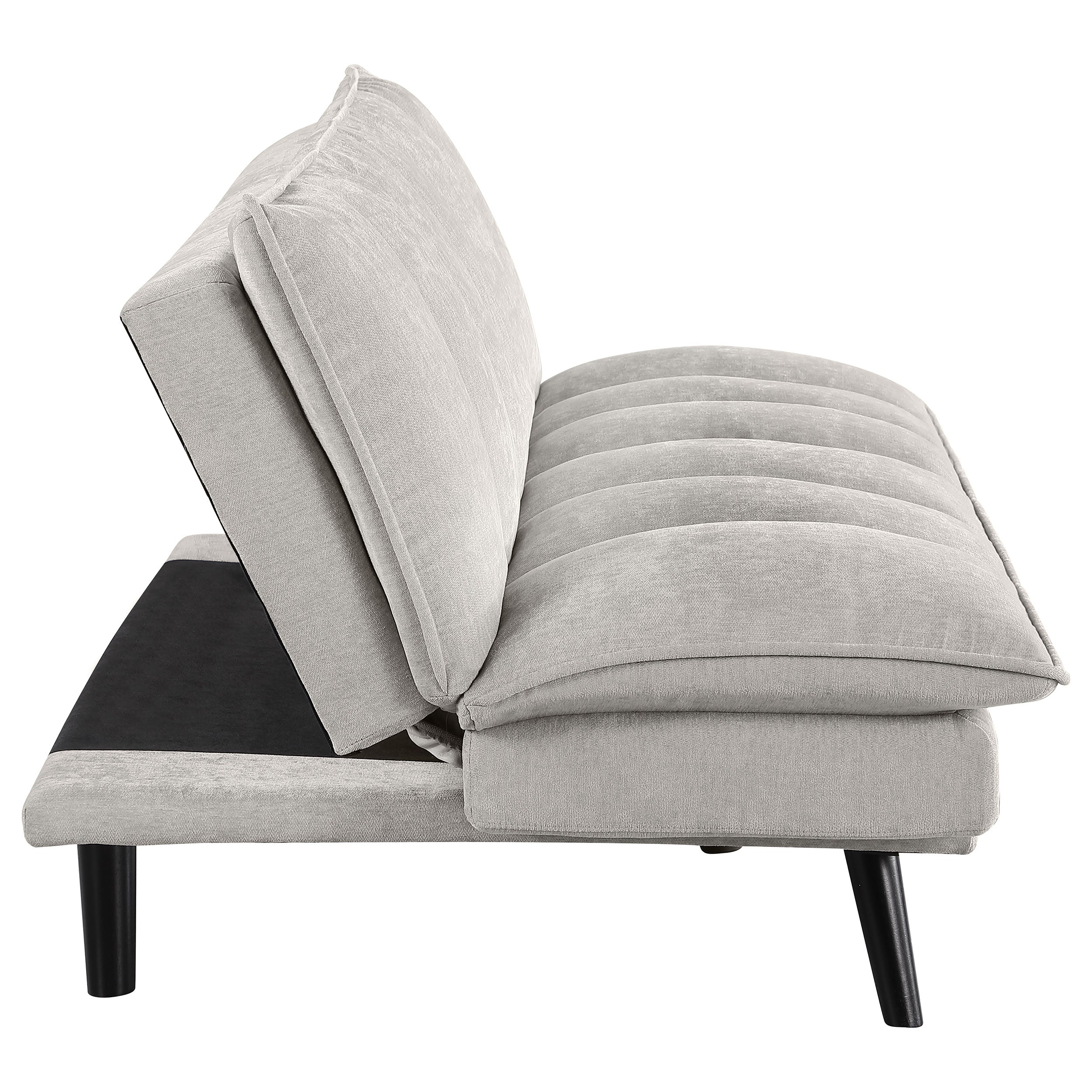 Laredo Upholstered Tufted Convertible Sofa Bed Light Grey — view 12