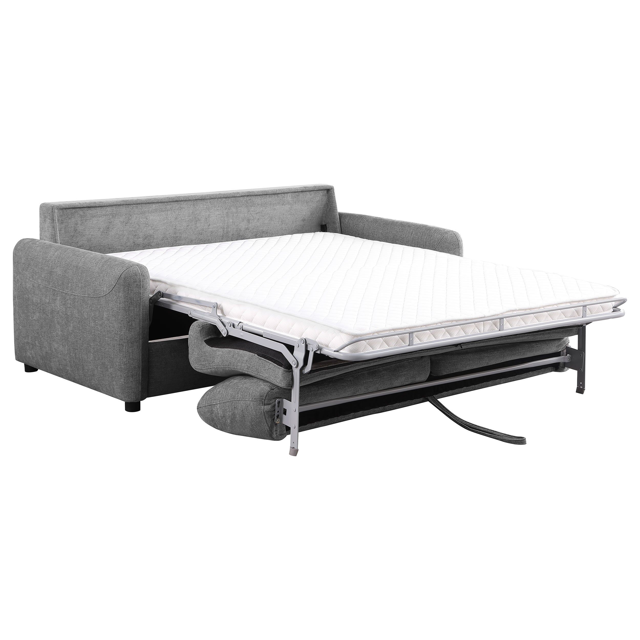 Rylie Upholstered Sofa Sleeper with Queen Mattress Grey — view 4