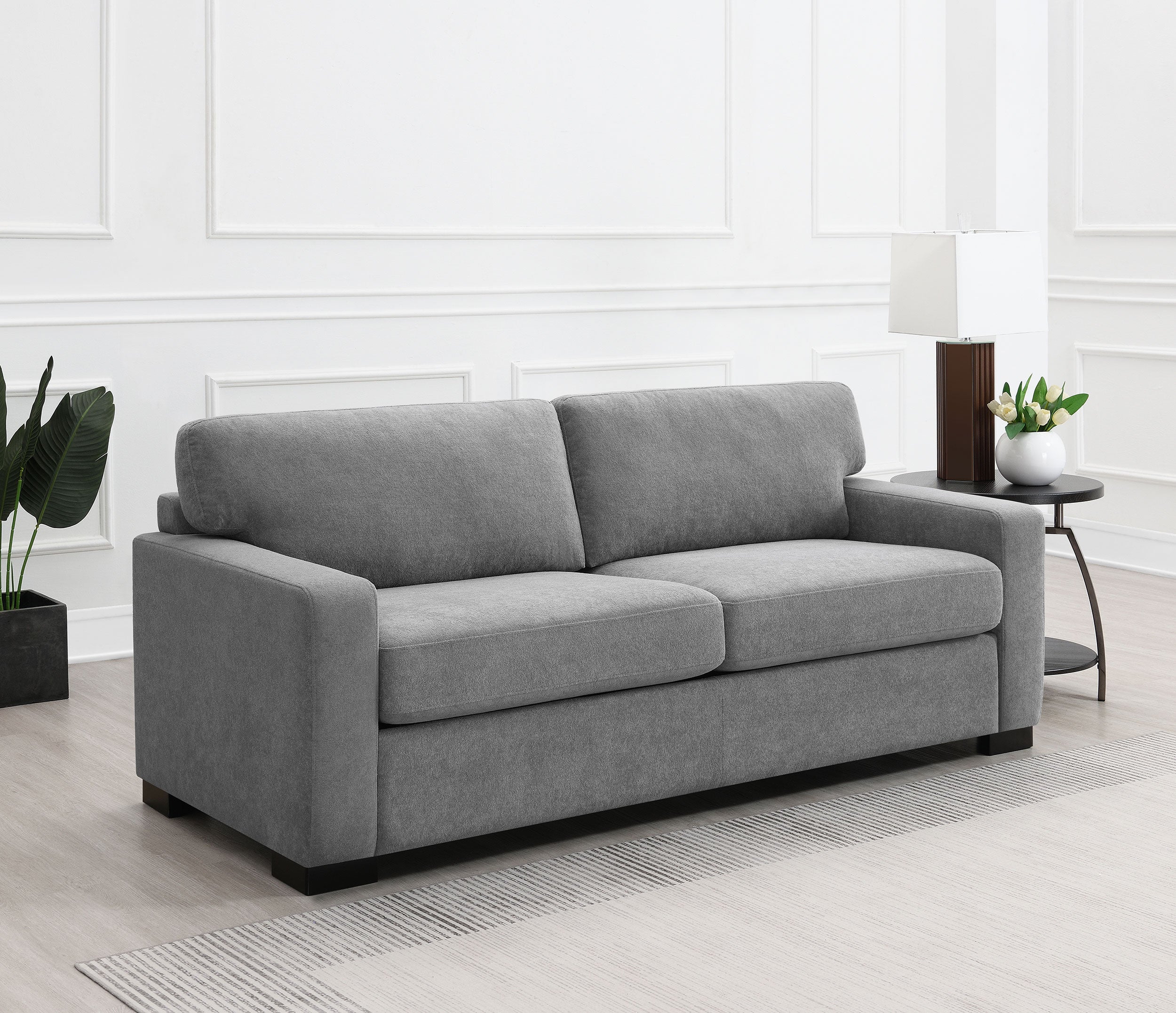 Simpson Upholstered Sofa Sleeper with Queen Mattress Grey — view 2