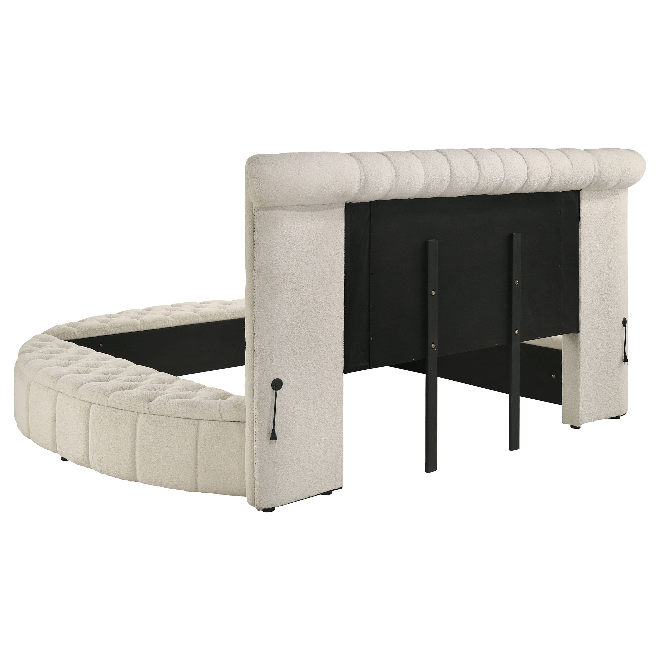 Sonya 4-piece Upholstered Eastern King Bedroom Set Ivory — view 4