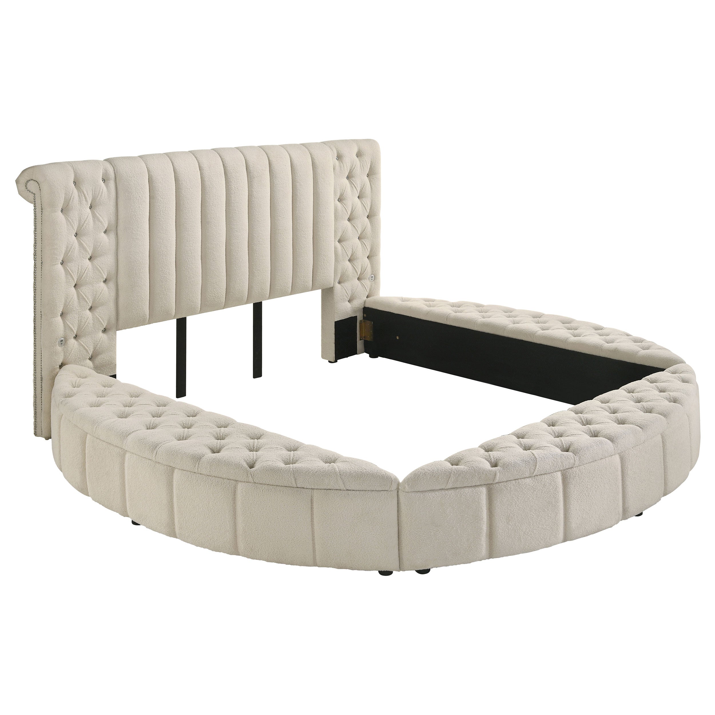 Sonya 4-piece Upholstered Queen Bedroom Set Ivory — view 3