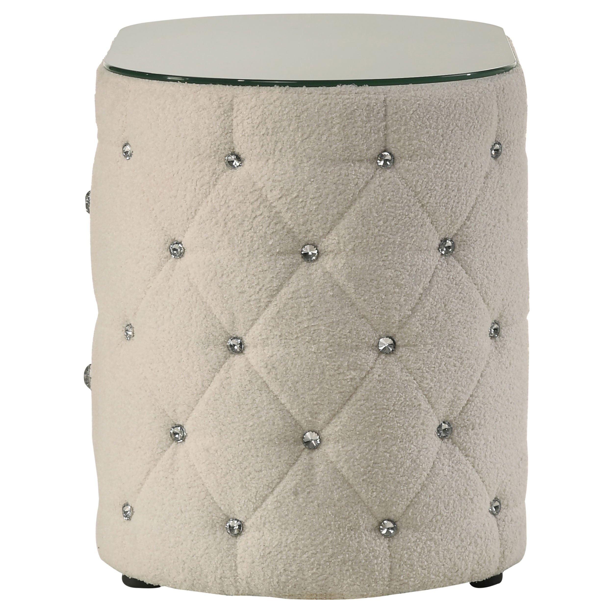 Sonya 2-drawer Upholstered Nightstand Bedside Table Ivory — view 5